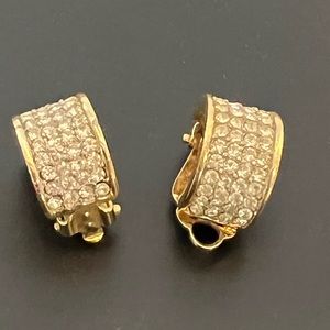 Givenchy Paris New York Crystal Rhinestone Loop Earrings 1980s